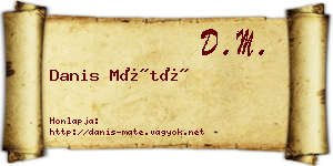 Danis Máté névjegykártya
